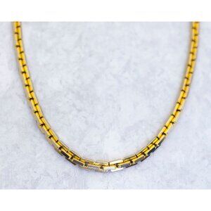 30 inch, Vintage Chain Link Geometric Gold Plated Necklace by Napier - CR1